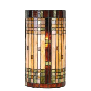 Nástěnná lampa Tiffany - 20*11*36 cm 2x E14 / Max 40W Clayre & Eef  - -