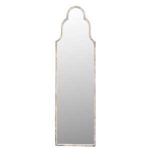Nástěnné vintage zrcadlo v bílém rámu s patinou - 38*2*132 cm Clayre & Eef  - -