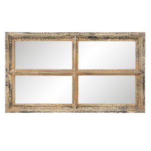 Nástěnné zrcadlo v designu okna s patinou Trystan - 36*3*62 cm Clayre & Eef  - -