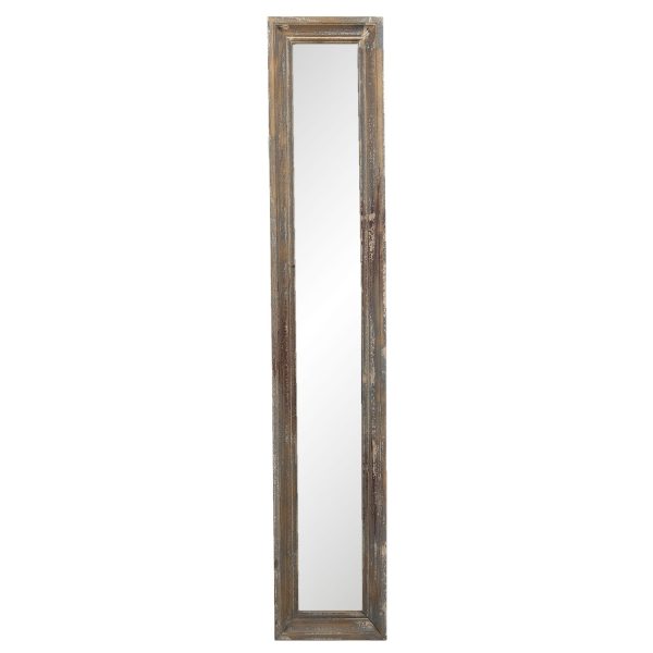 Nástěnné zrcadlo v dřevěném rámu s patinou Narcisse - 23*4*128 cm Clayre & Eef  - -