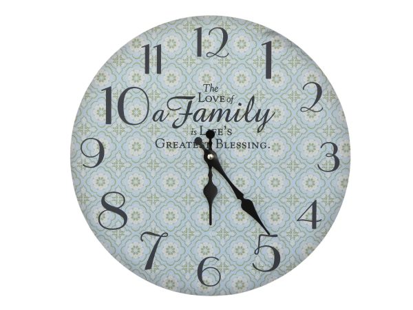 Opálové nástěnné hodiny The Love of a Family – 34*3cm/ 1*AA Chic Antique  - -
