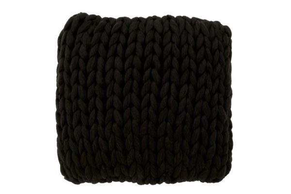 Pletený černý polštář Tricot black - 40*40 cm J-Line by Jolipa  - -