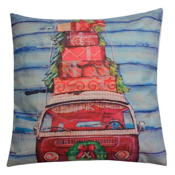 Polštář Christmas Car - 43*43 cm Clayre & Eef  - -