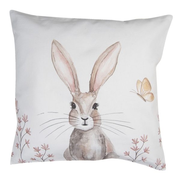 Povlak na polštář s velikonočním motivem králíka Rustic Easter Bunny - 40*40 cm Clayre & Eef  - -