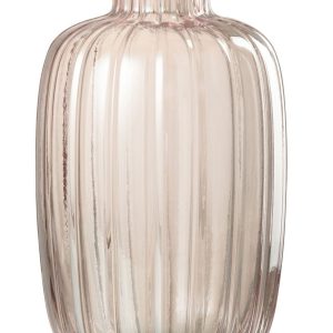 Růžová skleněná váza s úzkým hrdlem Junna M - Ø 16*25 cm J-Line by Jolipa  - -