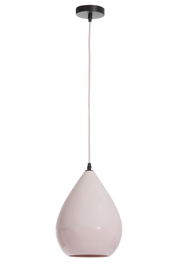 Růžová závěsná porcelánová lampa Drop - Ø 21*29