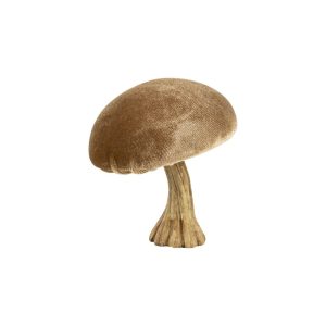 Sametová dekorace béžová houba Mushroom - 10*10*10cm Mars & More  - -