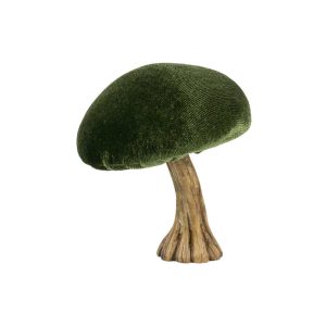 Sametová dekorace zelená houba Mushroom - 10*10*10cm Mars & More  - -