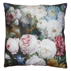 Sametový povlak na polštář s rozkvetlými květy Manon - 45*45 cm Clayre & Eef  - -