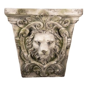 Šedá antik nástěnná dekorace s hlavou lva Lion Grey - 59*18*56 cm Clayre & Eef  - -