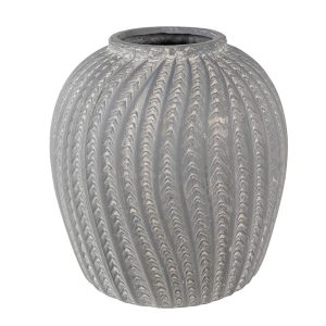 Šedá cementová dekorativní váza M - Ø 20*20 cm Clayre & Eef  - -