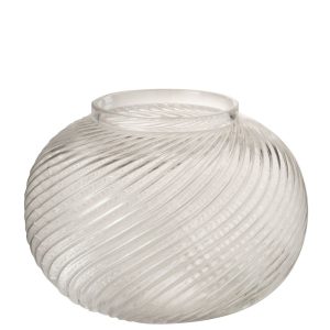Skleněná průhledná váza Stripes L - Ø 20*15 cm J-Line by Jolipa  - -