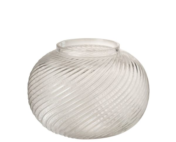 Skleněná průhledná váza Stripes L - Ø 20*15 cm J-Line by Jolipa  - -