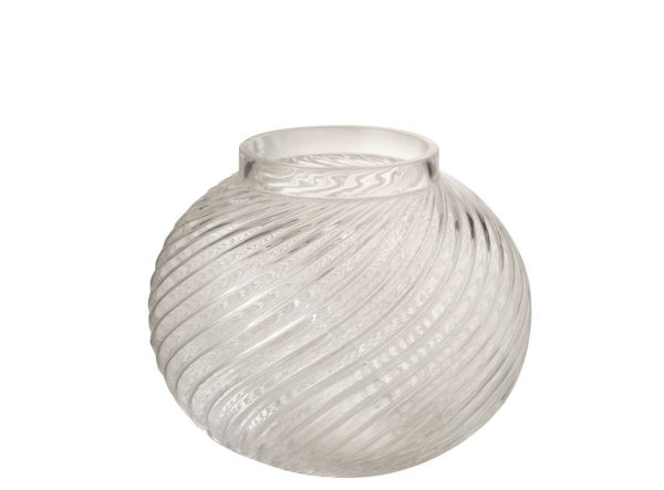 Skleněná průhledná váza Stripes S - Ø 15*12