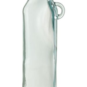 Skleněná váza z recyklovaného skla s ouškem Weny - 14*14*45cm J-Line by Jolipa  - -