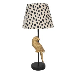 Stolní lampa s dekorací zlatého papouška – Ø 25*51 cm / E27 Clayre & Eef  - -
