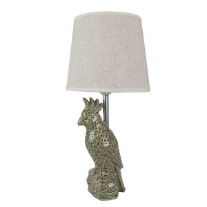 Stolní lampa s papouškem a béžovým stínidlem Parrot - Ø 18*38 cm E27/max 1*60W Clayre & Eef  - -
