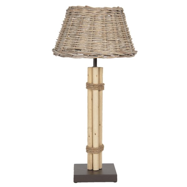 Stolní lampa s ratanovým stínidlem Mauger – Ø 30*61 cm E27/max 1*60W Clayre & Eef  - -