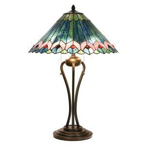 Stolní lampa Tiffany Émeraude – Ø 48*73 cm Clayre & Eef  - -