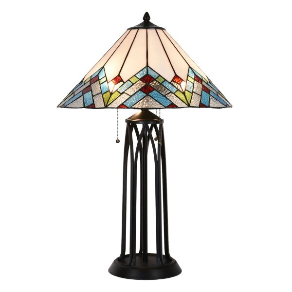 Stolní lampa Tiffany Géometrie – Ø 51*75 cm Clayre & Eef  - -