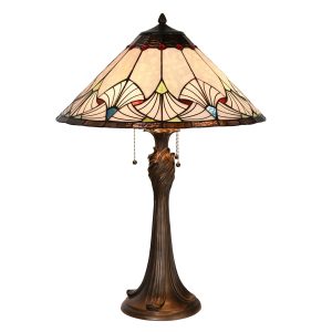 Stolní lampa Tiffany Ventilateur - Ø 51*78 cm Clayre & Eef  - -