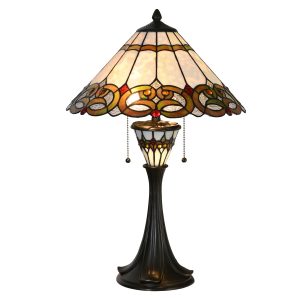Stolní Tiffany lampa Bretzel – Ø 40*61 cm Clayre & Eef  - -