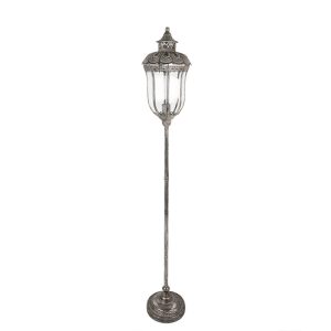 Stříbrná antik kovová stojací lampa Gildo - Ø 25*154 cm E27/Max 1*60W Clayre & Eef  - -
