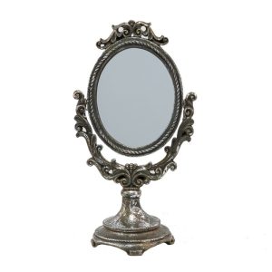 Stříbrno-šedé antik dekorativní stolní zrcadlo Édith - 16*11*29 cm Clayre & Eef  - -