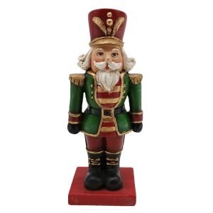 Vánoční dekorace figurka Louskáček s červeným kloboukem - 6*5*15 cm Clayre & Eef  - -