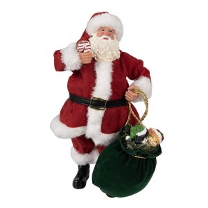 Vánoční dekorace Santa Claus s pytlem dárků - 16*8*28 cm Clayre & Eef  - -