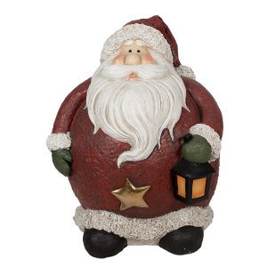 Vánoční dekorace socha Santa s lucernou - 70*60*83 cm Clayre & Eef  - -