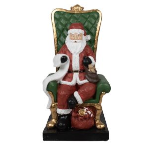 Vánoční dekorace socha Santa v zámecké křesle - 50*50*106 cm Clayre & Eef  - -
