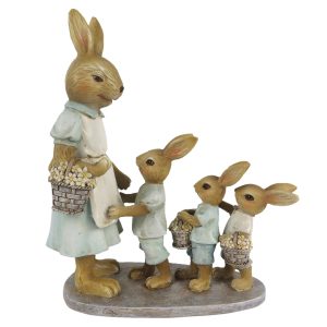 Velikonoční dekorace králičí rodiny - 17*7*19 cm Clayre & Eef  - -