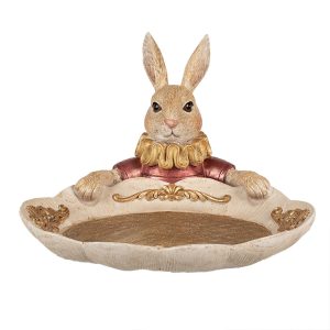 Velikonoční dekorace králík s podnosem - 22*21*15 cm Clayre & Eef  - -