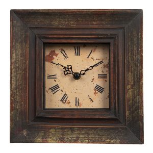 Vintage dřevěné stolní hodiny s římskými číslicemi - 23*5*23 cm / 16*20 cm Clayre & Eef  - -