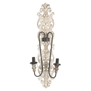 Vintage nástěnná lampa s ornamenty Nicodeme - 19*18*95 cm Clayre & Eef  - -