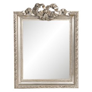 Vintage stříbrné zrcadlo s dekorací mašle - 25*2*34 cm Clayre & Eef  - -