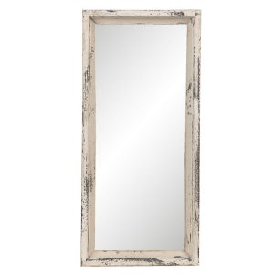 Vintage zrcadlo v bílém rámu s patinou Veillantif - 26*4*57 cm Clayre & Eef  - -