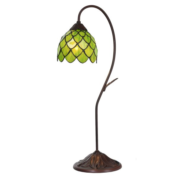 Vitrážová stolní lampa Tiffany Fleuron – Ø 28*60 cm E14/max 1*40W Clayre & Eef  - -