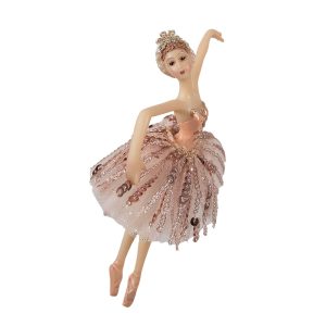 Závěsná dekorace Ballerina v růžové sukni - 11*2*15 cm Clayre & Eef  - -