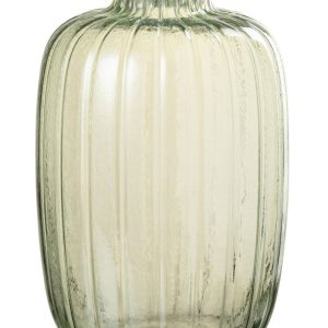 Zelená skleněná váza s úzkým hrdlem Junna L - Ø 20*30 cm J-Line by Jolipa  - -