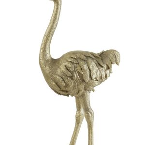 Zlatá antik dekorace pštros Ostrich gold - 31*18*66 cm  Light & Living  - -