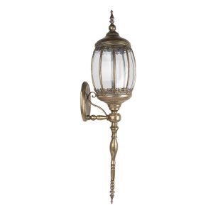 Zlatá antik nástěnná kovová lampa Malia - 26*30*109 cm E14/max 1*60W Clayre & Eef  - -