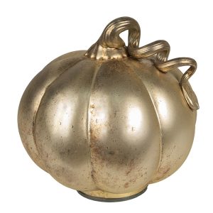 Zlatá antik skleněná dekorace dýně Pumpkin - Ø 15*15 cm Clayre & Eef  - -