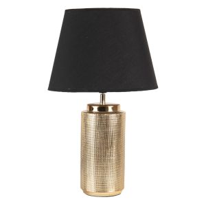 Zlatá stolní lampa Arina s černým stínidlem- Ø 30*51 cm E27/max 60W Clayre & Eef  - -