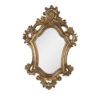 Zlaté antik nástěnné zrcadlo s ornamentem - 30*2*48 cm Clayre & Eef  - -