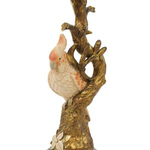 Zlatý antik svícen s papouškem Parrot antique - 9*8*28 cm Light & Living  - -