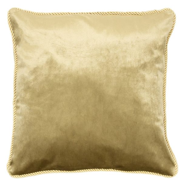 Zlatý sametový polštář obšitý krouceným zlatým provázkem Velvet gold - 45*10*45cm Mars & More  - -