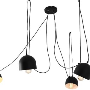Nordic Design Černé kovové závěsné světlo Pop 4  - Výška stínidla15 cm- Průměr stínidla 15 cm