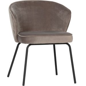 Hoorns Khaki sametová jídelní židle Twilight  - Výška77 cm- Šířka 59 cm